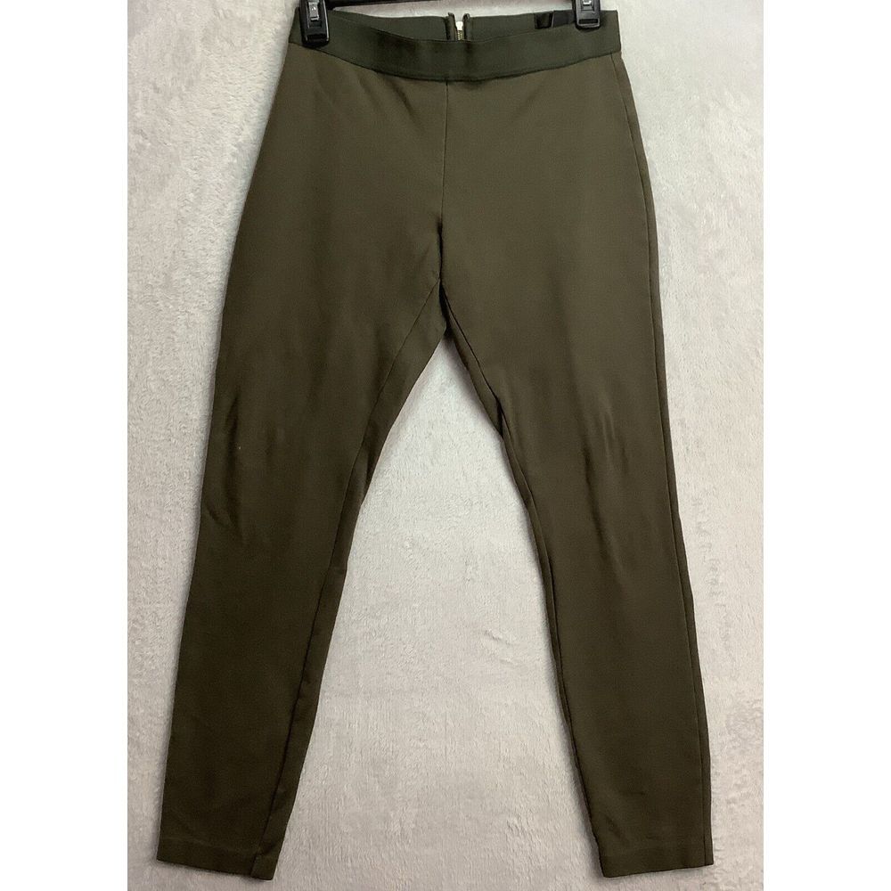 J Crew Pixie Pants size 4S Olive Green elastic waist w back Zip tapers at ankle